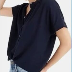 JCrew Point Sur premium collection: Navy Blouse